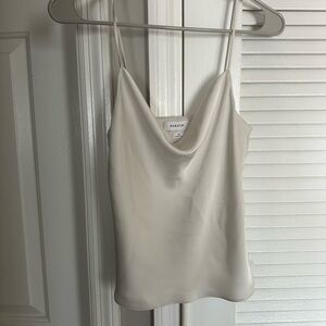 Aritzia Babaton Satin Cream Cowl Neck Top